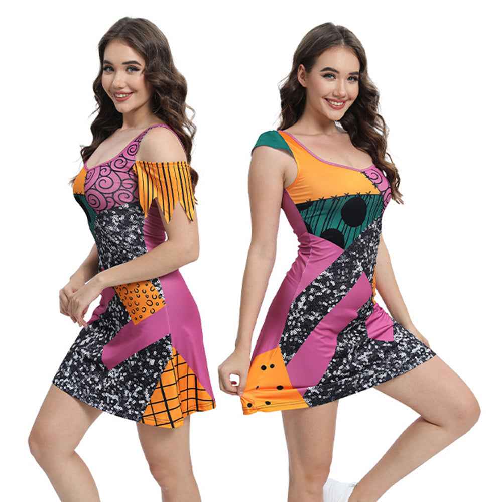 Halloween costume Christmas Nightmare cosplay Sally Jumpsuit dress