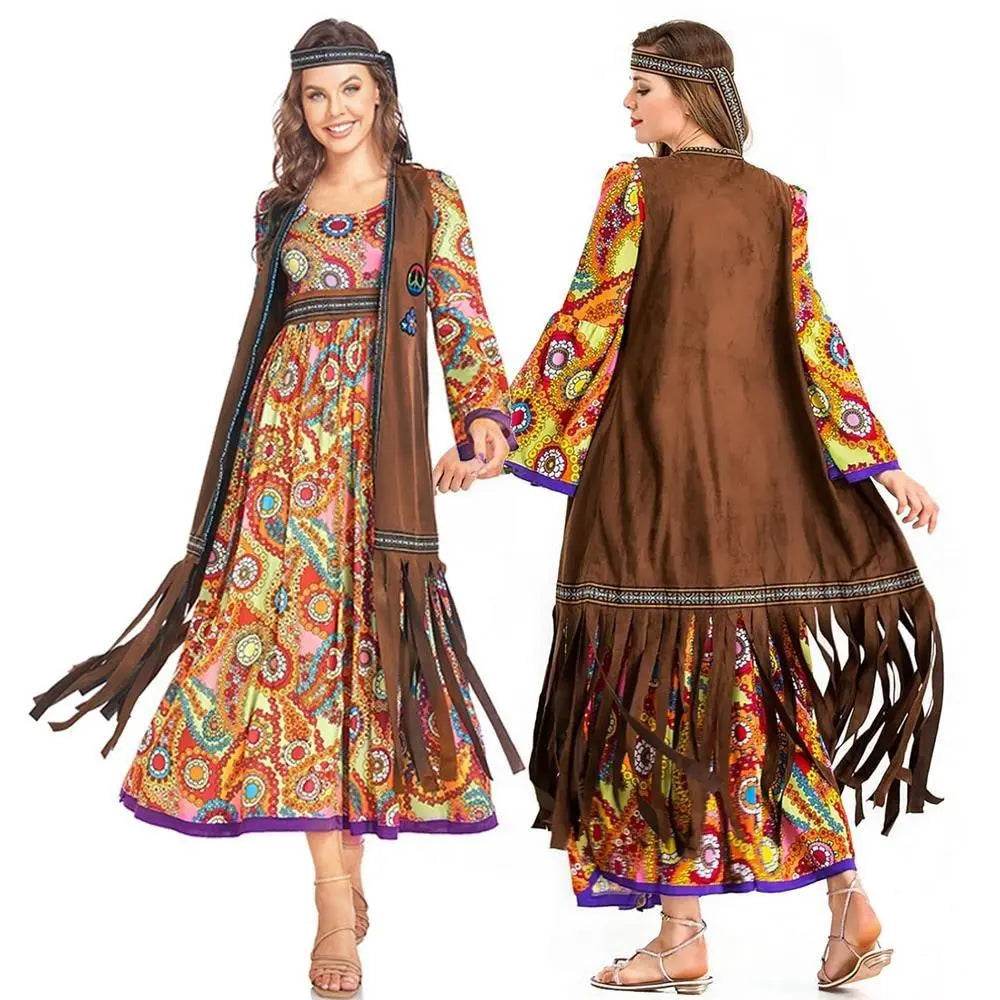 60-70s Retro Disco Hippie Halloween Costume Carnival Ballroom Performance Costume - zzcosplay