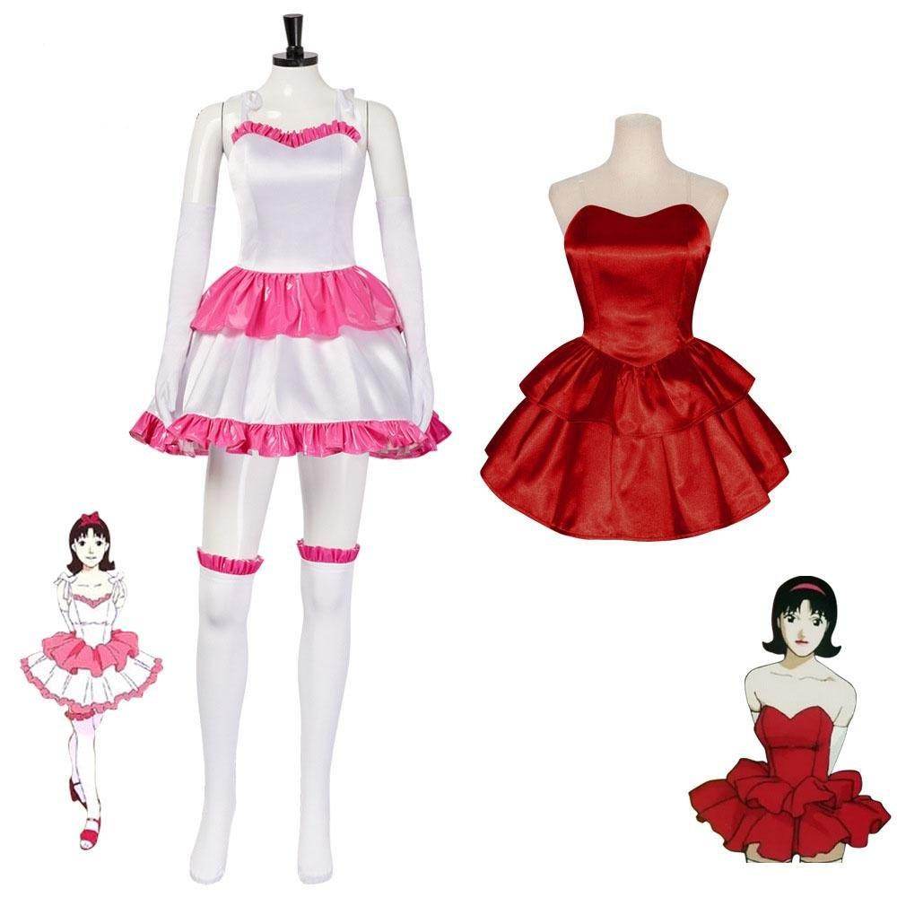 70s Perfect Blue Mima Kirigoe Cosplay Costume Red and Pink Dresses for Women - zzcosplay