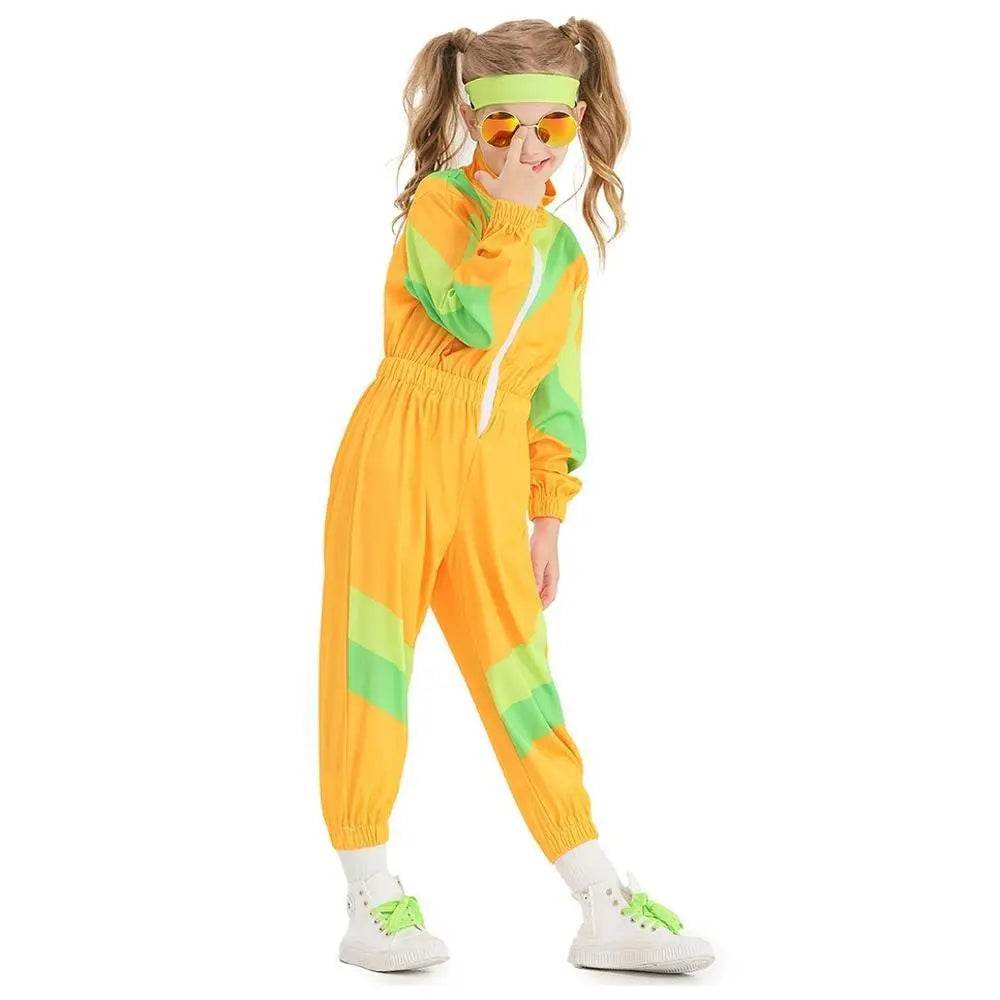 80s Retro Disco Costumes Fancy Dress Cosplay Halloween Jumpsuit For Kids - zzcosplay
