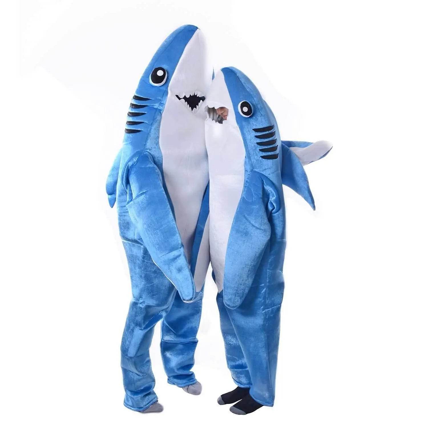 Adult Animal Shark Costumes Funny Fleece Onesie Outfit Jumpsuit Halloween - zzcosplay