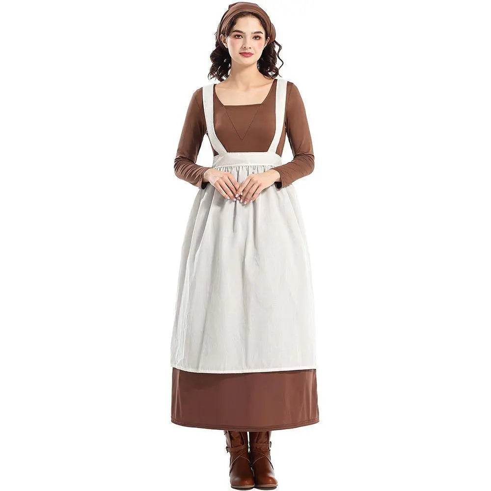 Adult Female French Manor Maid Costume Retro Halloween Dress - zzcosplay