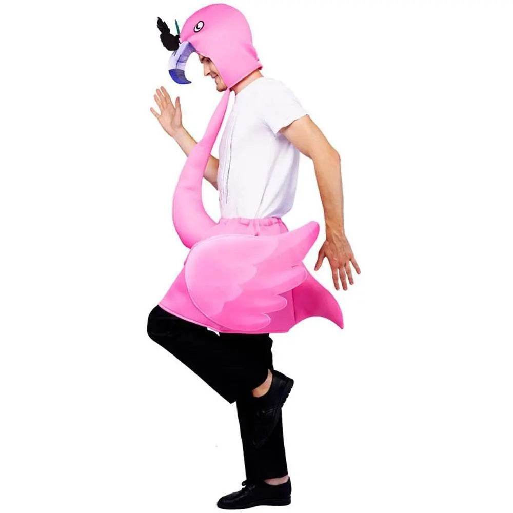 Adult Man Pink Flamingo Funny Jumpsuit Cosplay Stage Performance Costume - zzcosplay