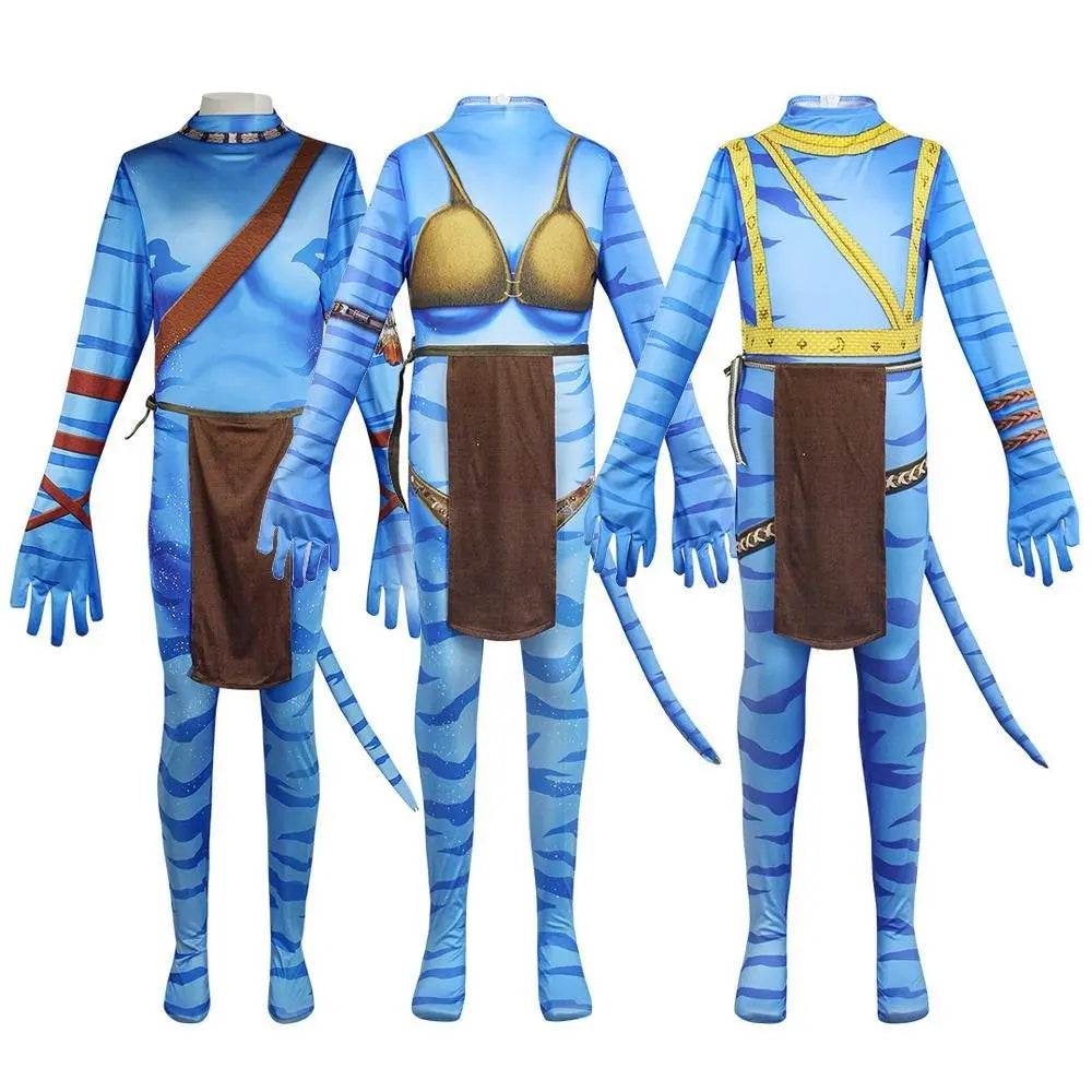 Avatar: The Way of Water Cosplay Costume adult zentai costume Sets and Mask Up For kids - zzcosplay