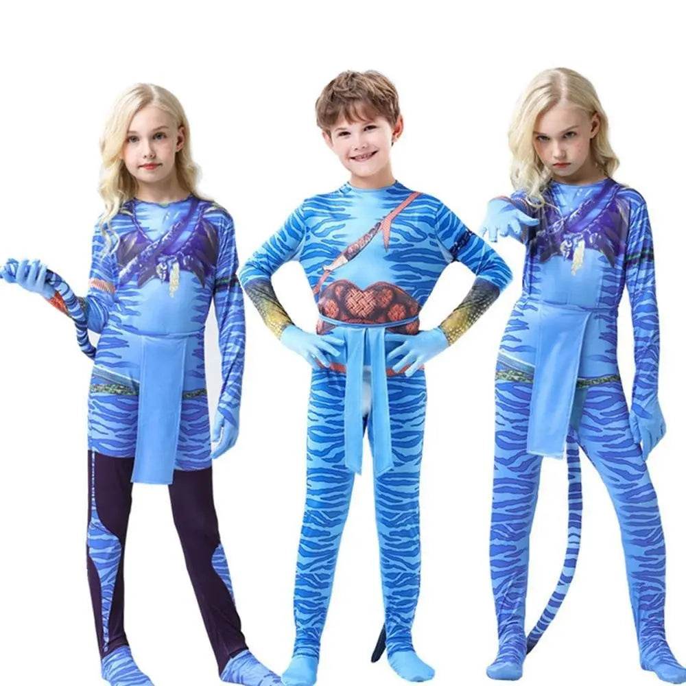 Avatar: The Way of Water Cosplay Costume kids zentai costume jumpsuit - zzcosplay