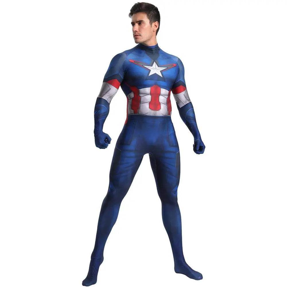 Captain America Outfits Halloween Cosplay Costume Bodysuit - zzcosplay