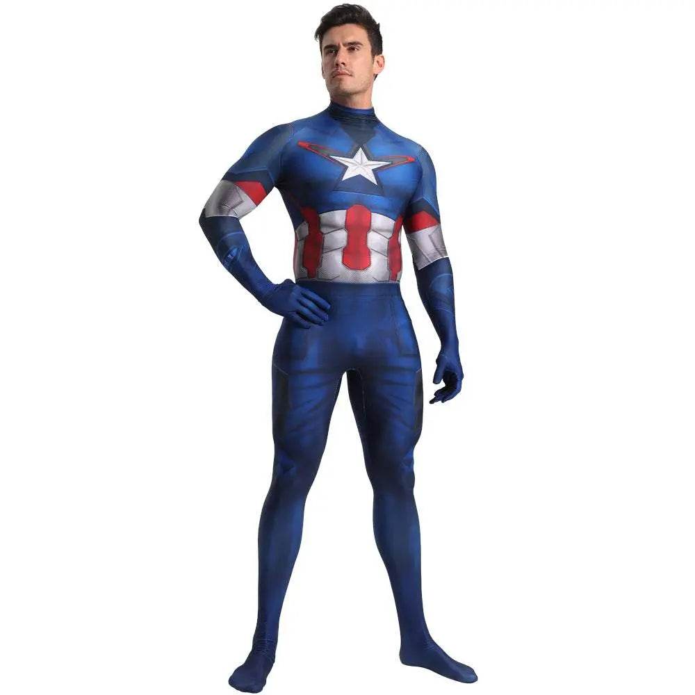 Captain America Outfits Halloween Cosplay Costume Bodysuit - zzcosplay