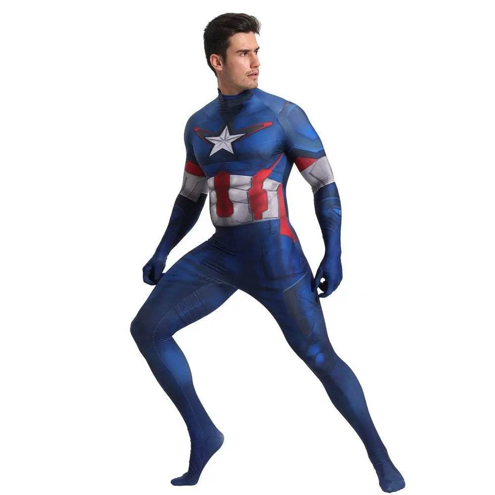 Captain America Outfits Halloween Cosplay Costume Bodysuit - zzcosplay