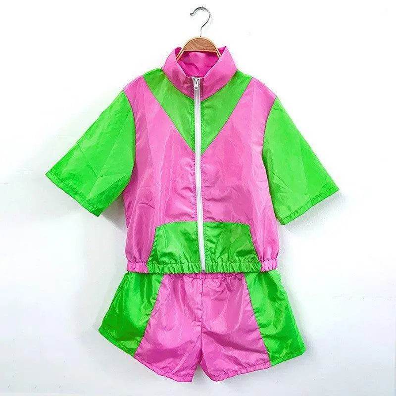 Carnival Disco Retro 80s Outfits Zipper Women's Sportswear Hip Hop Stage Costume - zzcosplay