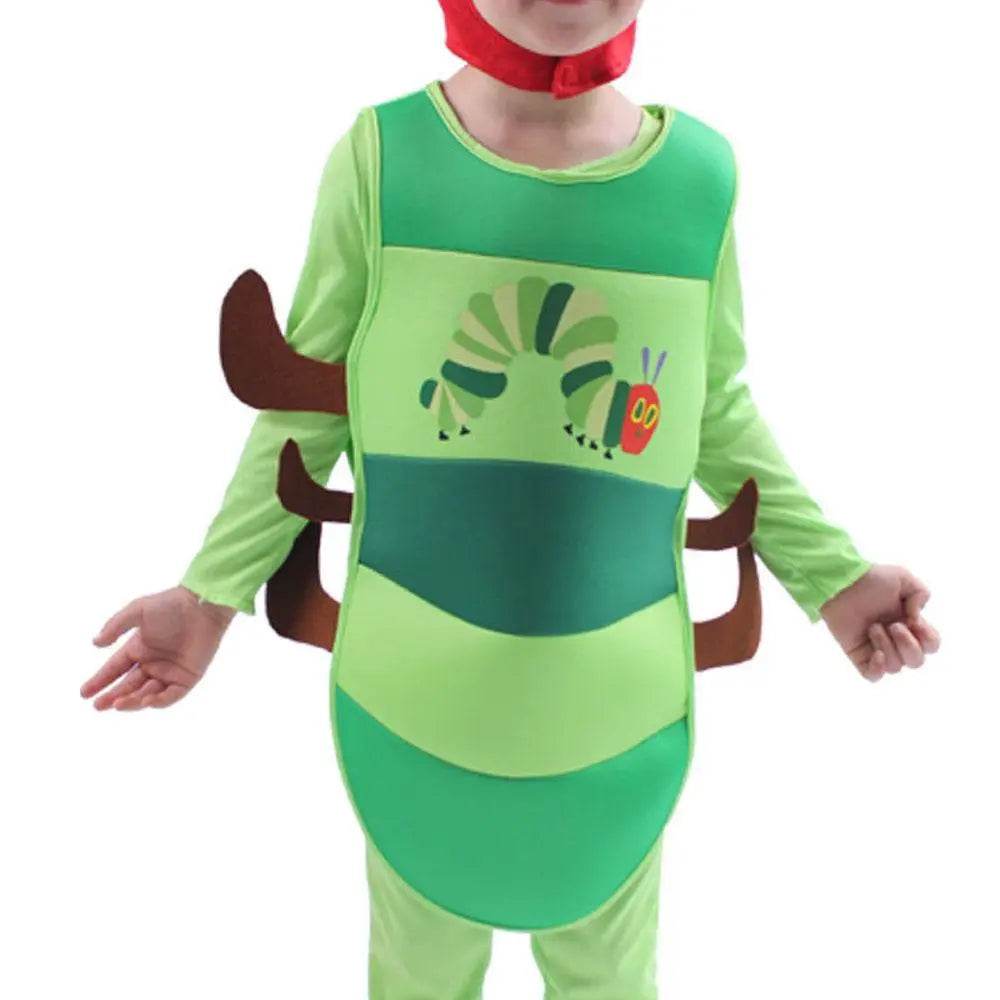 Caterpillar Cosplay Costume Boys Girls Halloween Jumpsuit Book Week Dress Up for Kids - zzcosplay