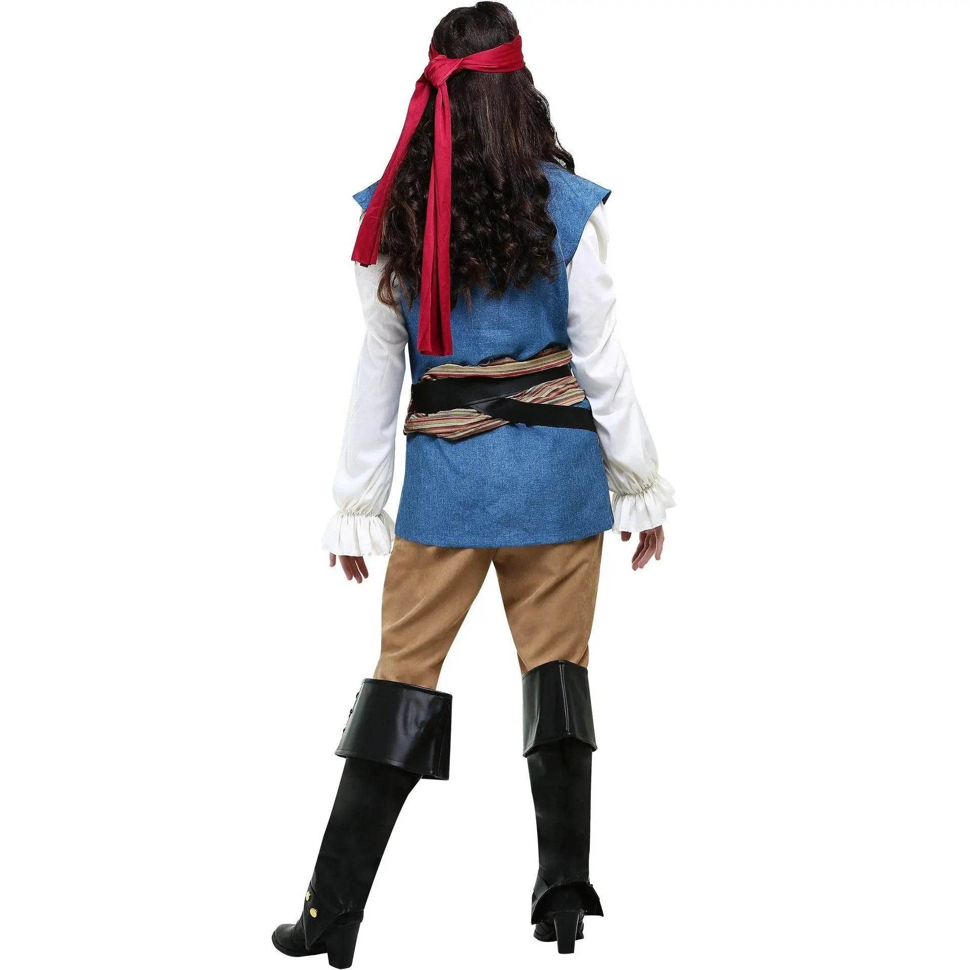 Couples Caribbean Captain Pirate Outfit Cosplay Costumes Fancy Dress Halloween Adult - zzcosplay