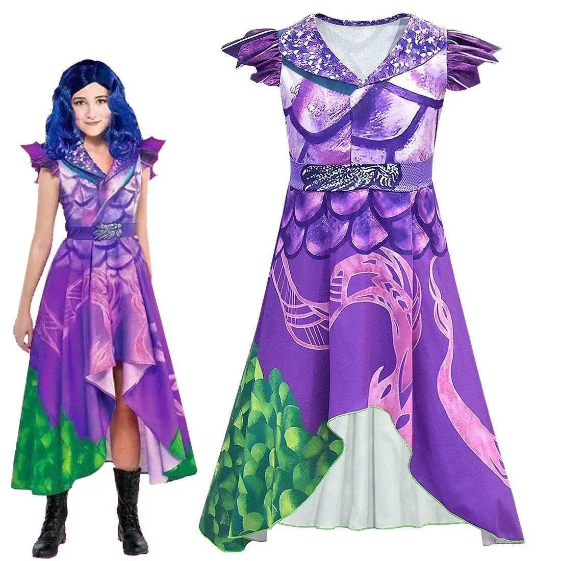 Descendants 3 Dragon Mal Cosplay Costume Kids Girl Dress - zzcosplay