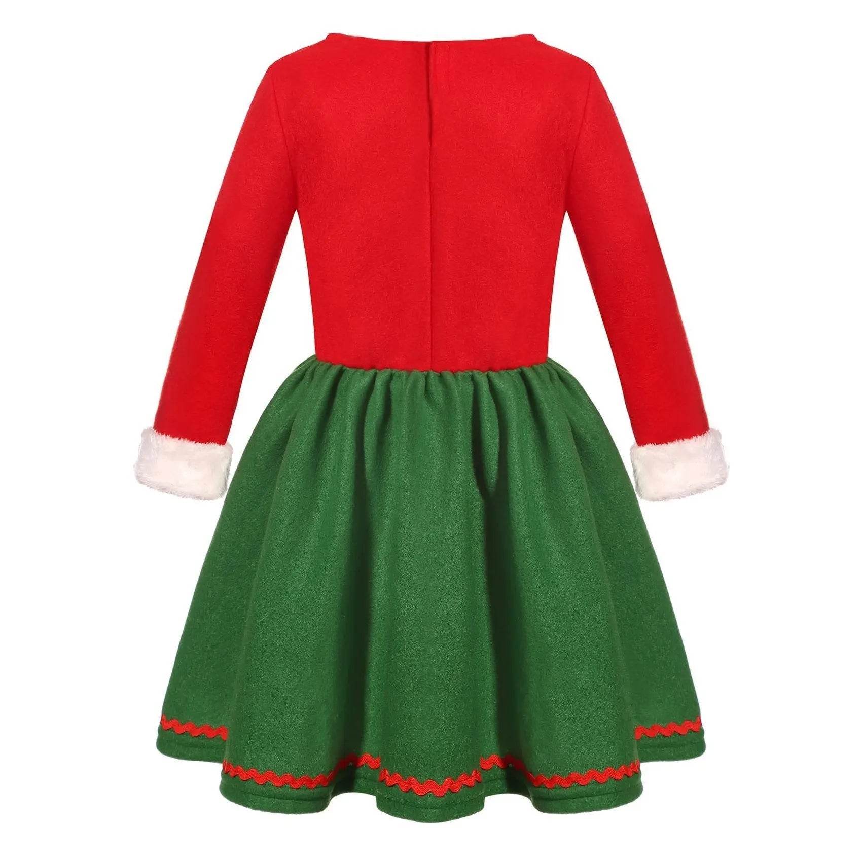 Elf Costume for Girls Boy Kids Christmas Party Dress Outfit - zzcosplay