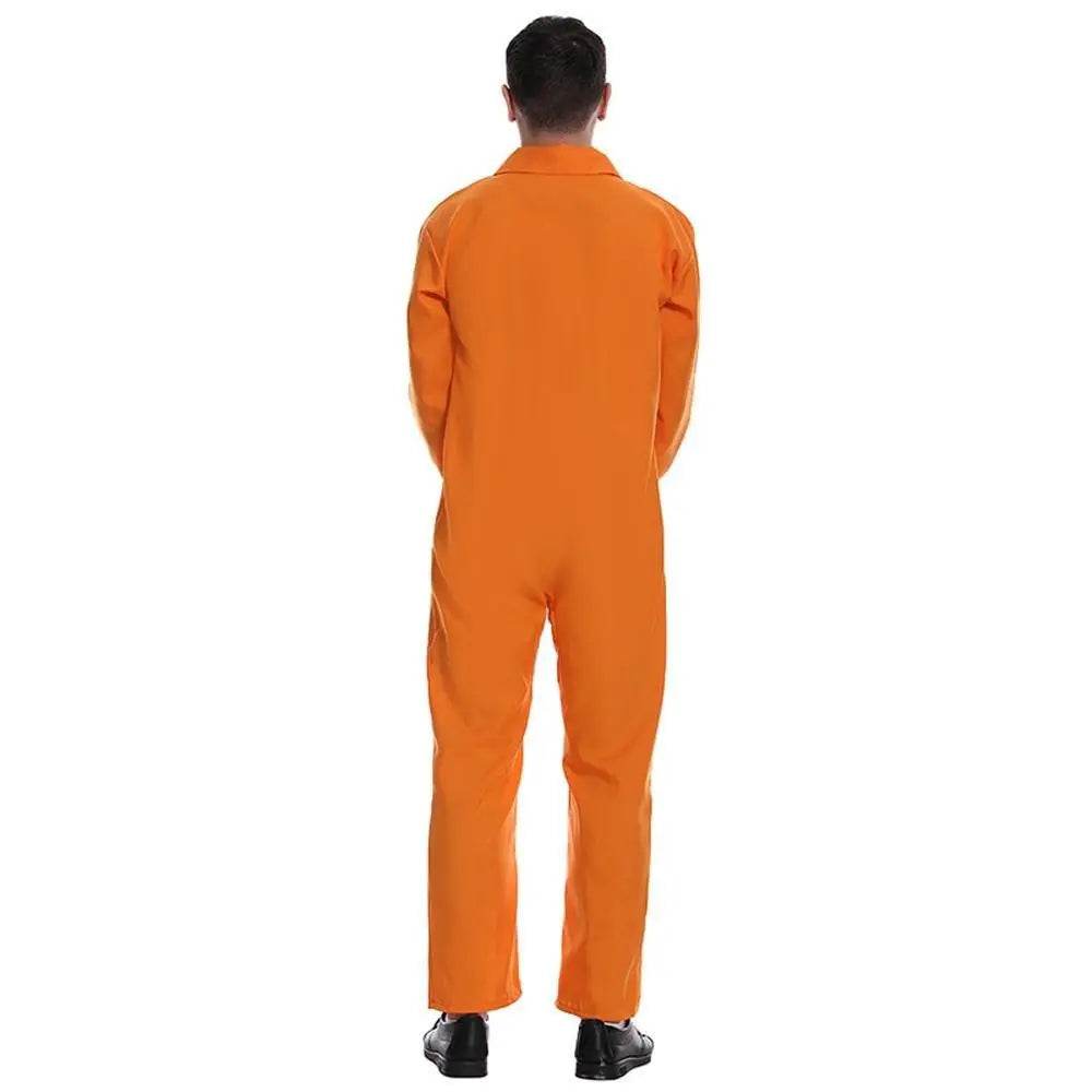 Escaped Prisoner Costume Cosplay Party Jumpsuit Uniform Suit Halloween For Men Women - zzcosplay