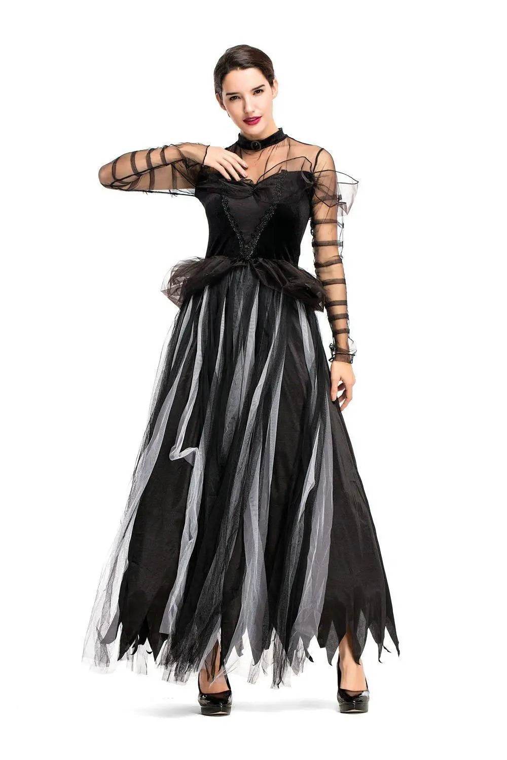 Fairy Tale Black Swan Cos Witch Cos Costume for Halloween Party Prom - zzcosplay