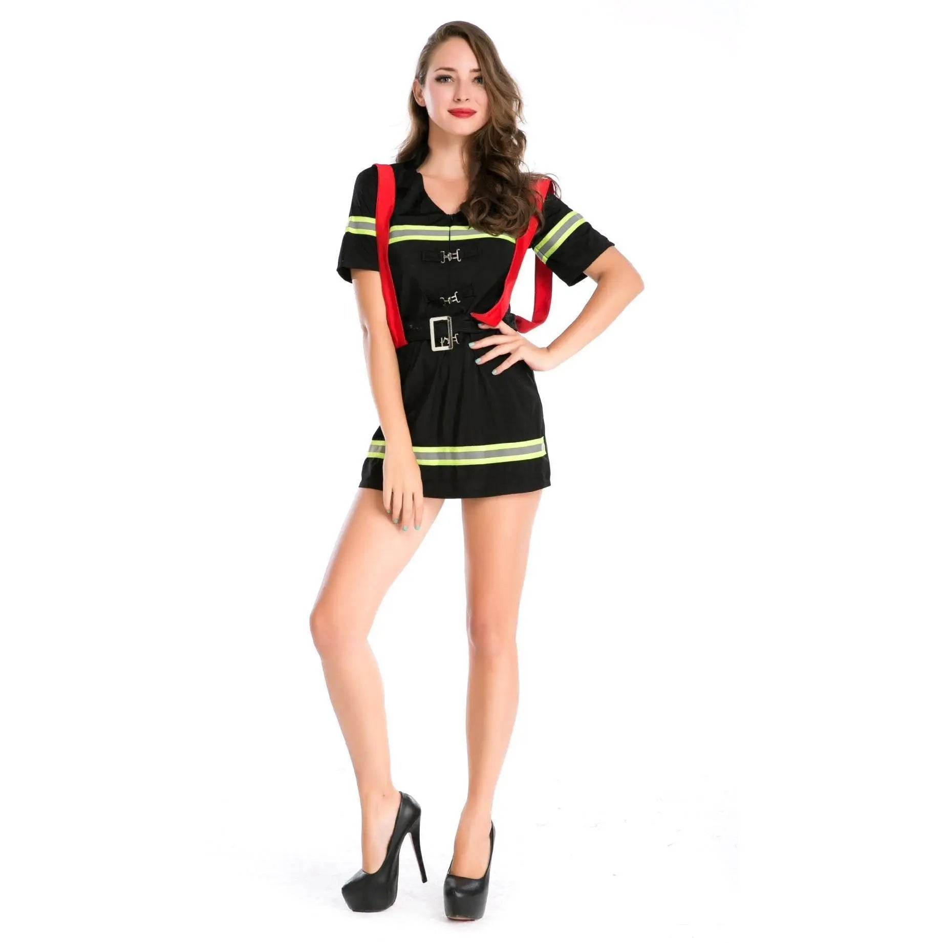 Female Firefighter Fancy Dress Party Costume - zzcosplay