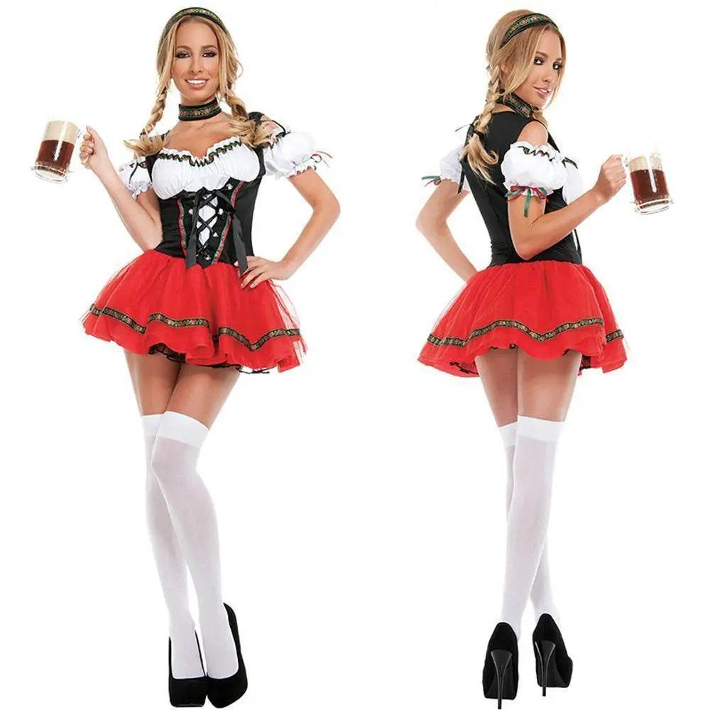 German Oktoberfest Outfit Beer Uniform Maid Cosplay Costume Fancy Dress - zzcosplay