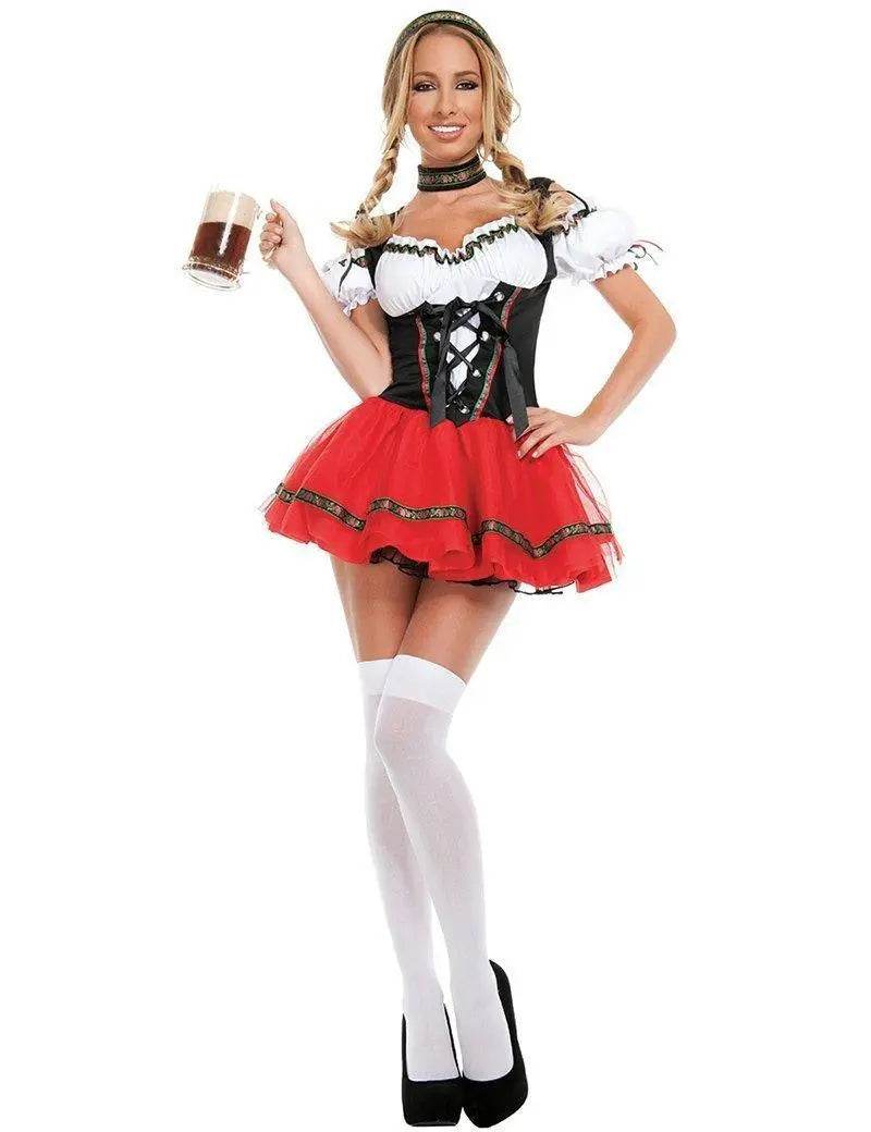 German Oktoberfest Outfit Beer Uniform Maid Cosplay Costume Fancy Dress - zzcosplay