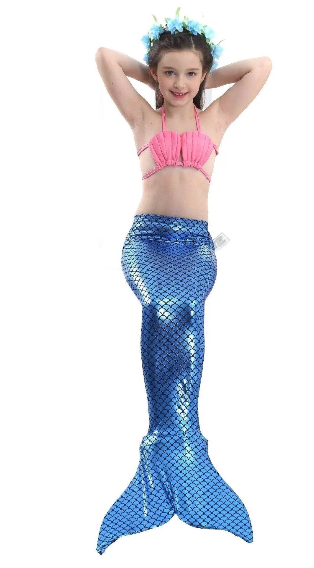 Girls Kids Mermaid Tail Swimwear Bikini Set Swimsuit Swimming Costume - zzcosplay