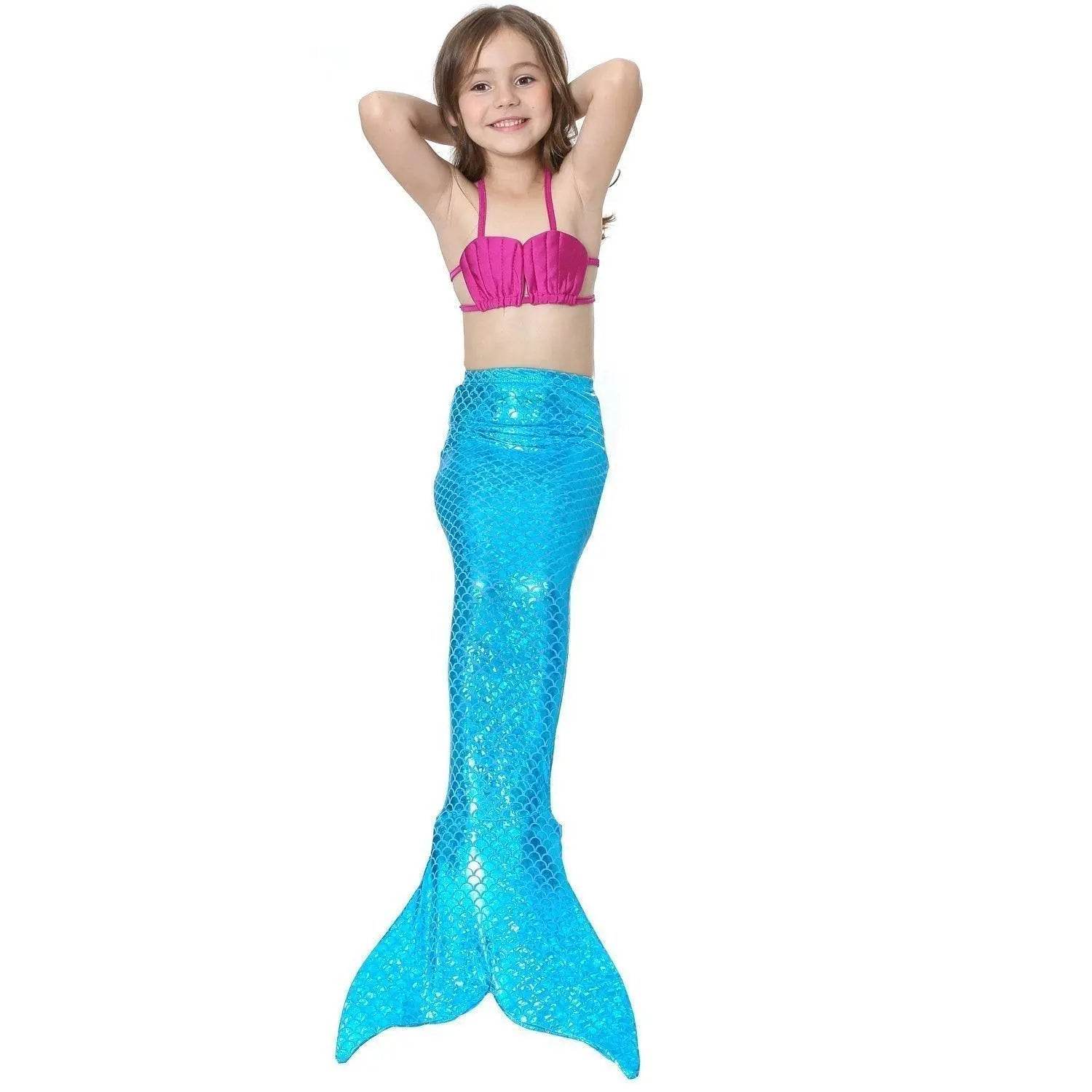 Girls Kids Mermaid Tail Swimwear Bikini Set Swimsuit Swimming Costume - zzcosplay