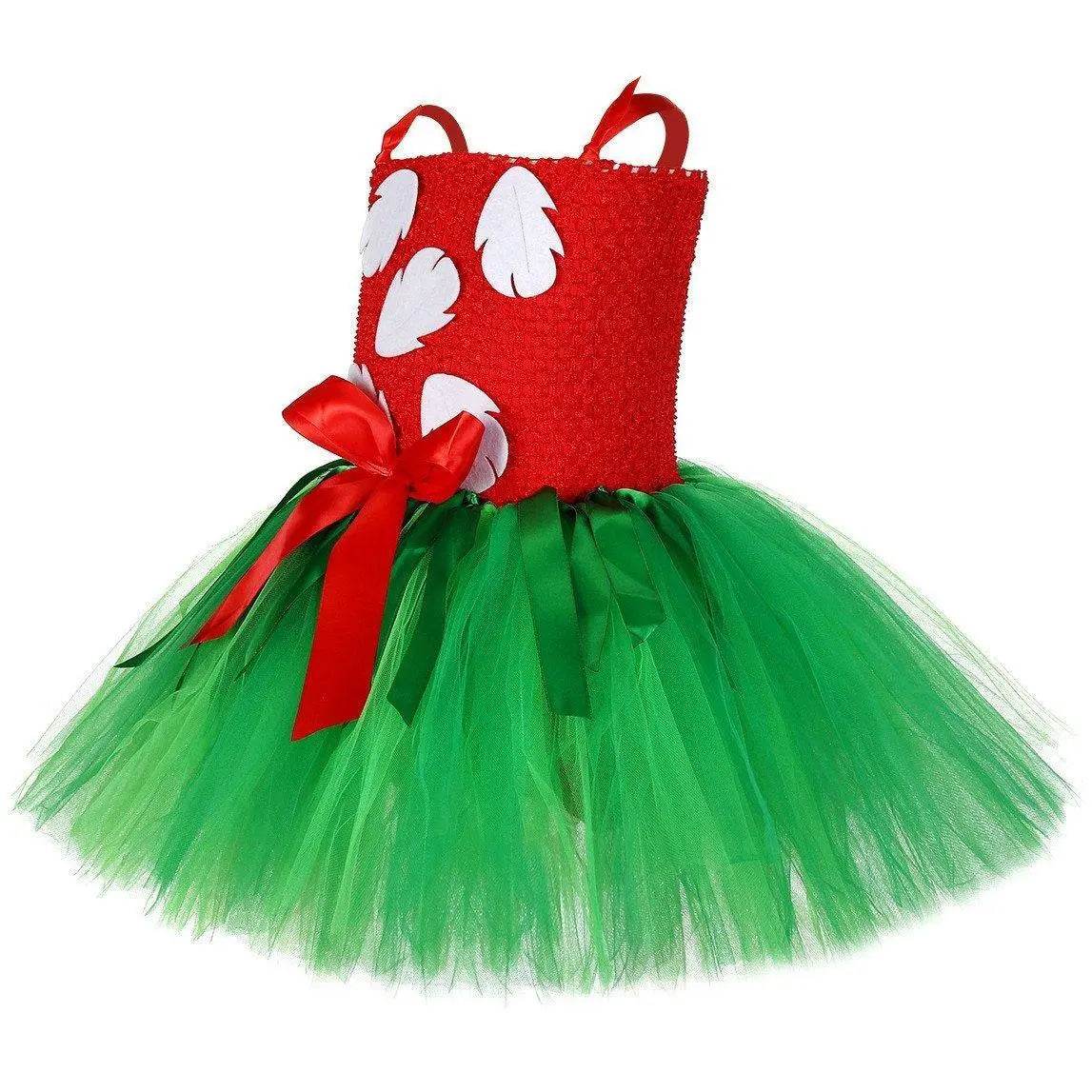 Girls Tutu Dreams Hawaii Lilo Costume with Tropical Fern Leaf Headband - zzcosplay