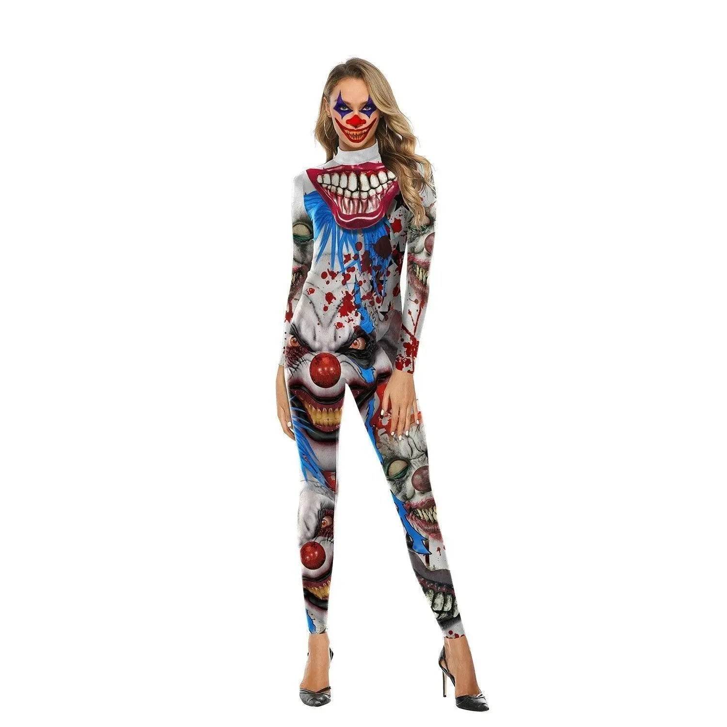 Halloween Adult Street Show Clown Cosplay Costume Polyester Bodysuit - zzcosplay