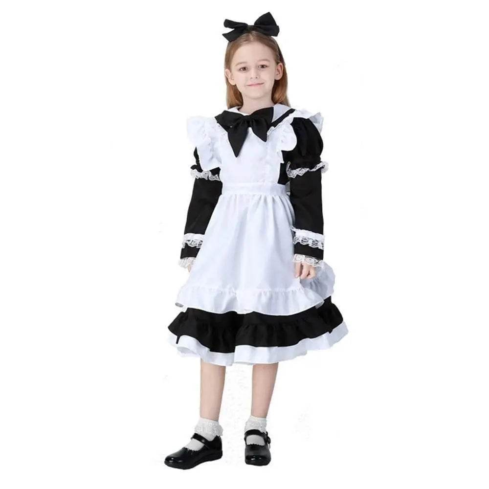Halloween Alice Dress Girl's Princess Costume Maid Dress for kids - zzcosplay