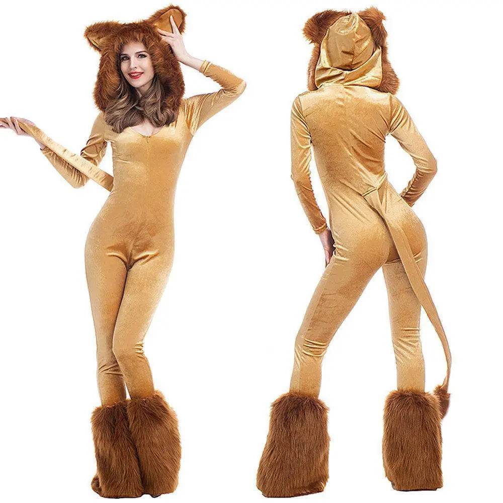 Halloween Animal Leo Lion Performance Cosplay Costume for Women - zzcosplay
