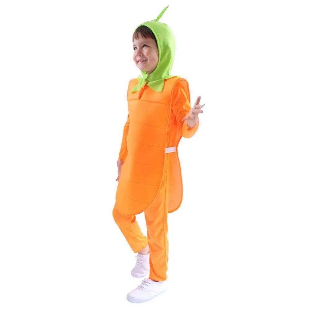 Halloween Carrot Cosplay Costumes Romper Onesie Cute Jumpsuit Outfit for Kids - zzcosplay