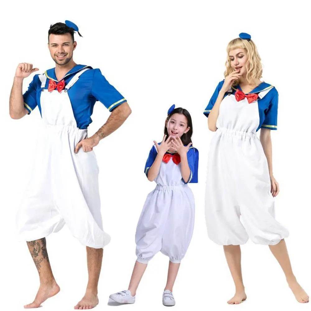 Halloween Sailor Suit Donald Duck Matching Family Cosplay Costume - zzcosplay