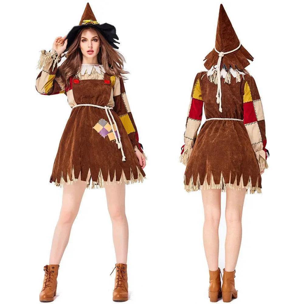 Halloween The Wizard of OZ Scarecrow Dress Cosplay Costume for Women - zzcosplay