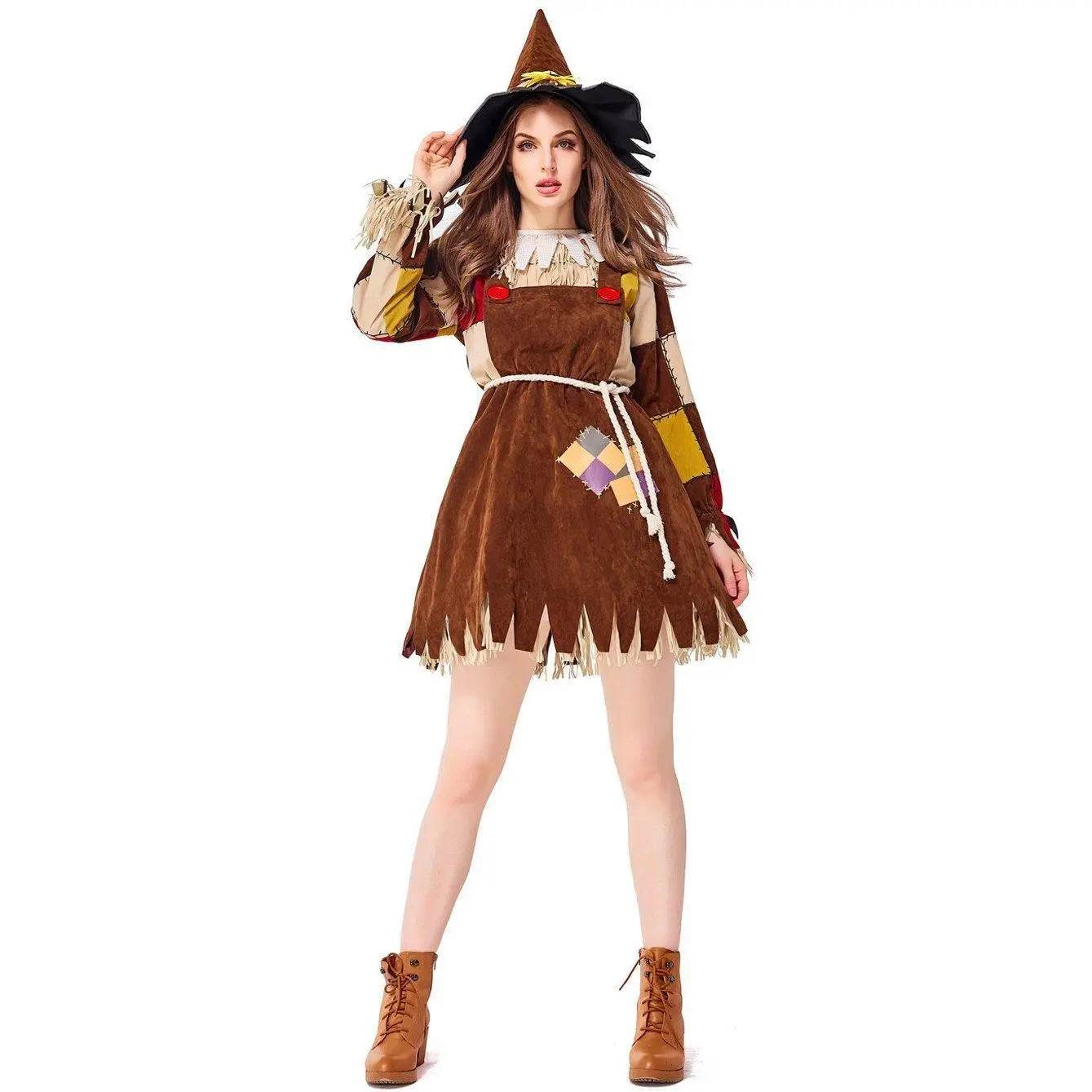 Halloween The Wizard of OZ Scarecrow Dress Cosplay Costume for Women - zzcosplay
