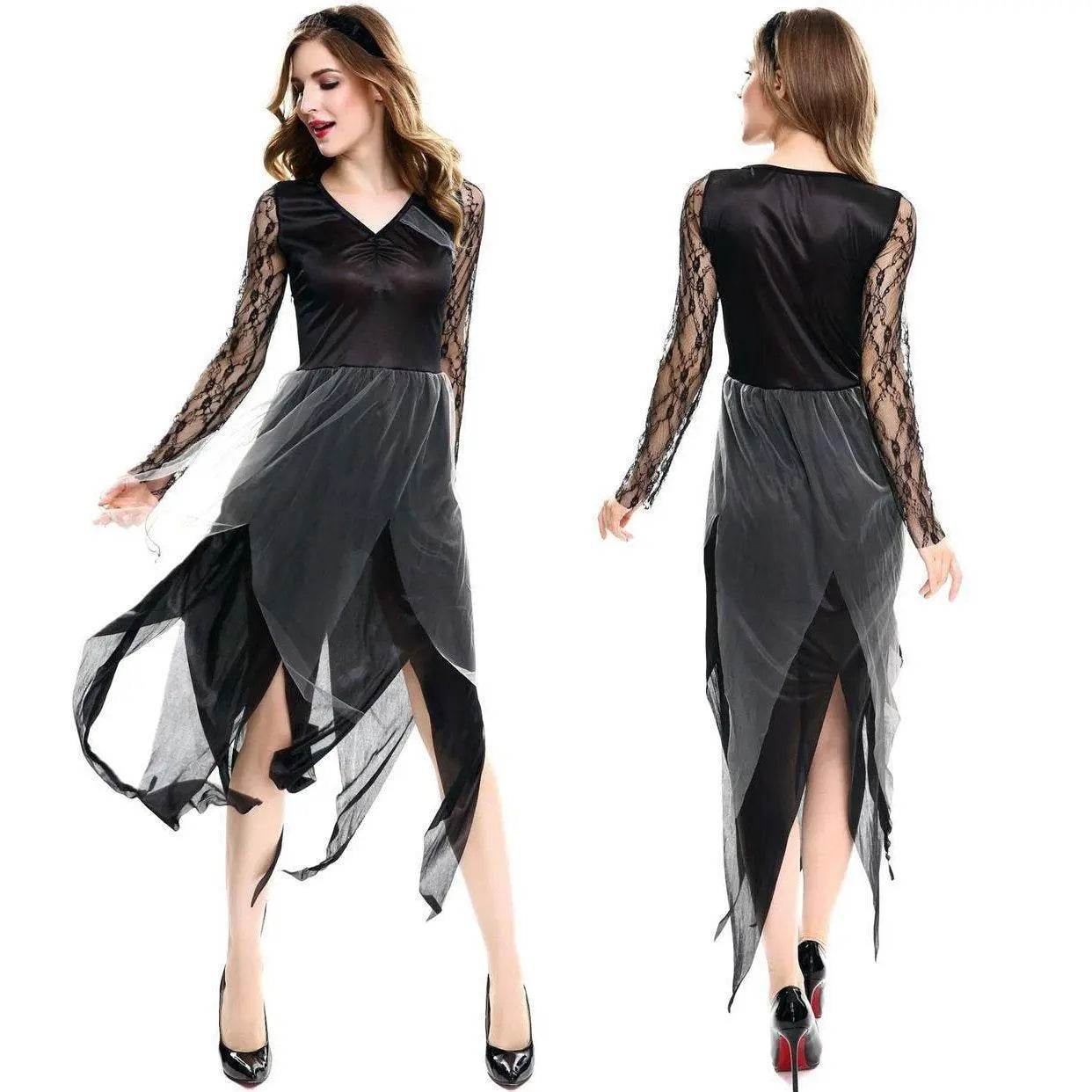 Halloween vampire dress gauze ghost bride costume cosplay stage play female zombie dress uniform - zzcosplay