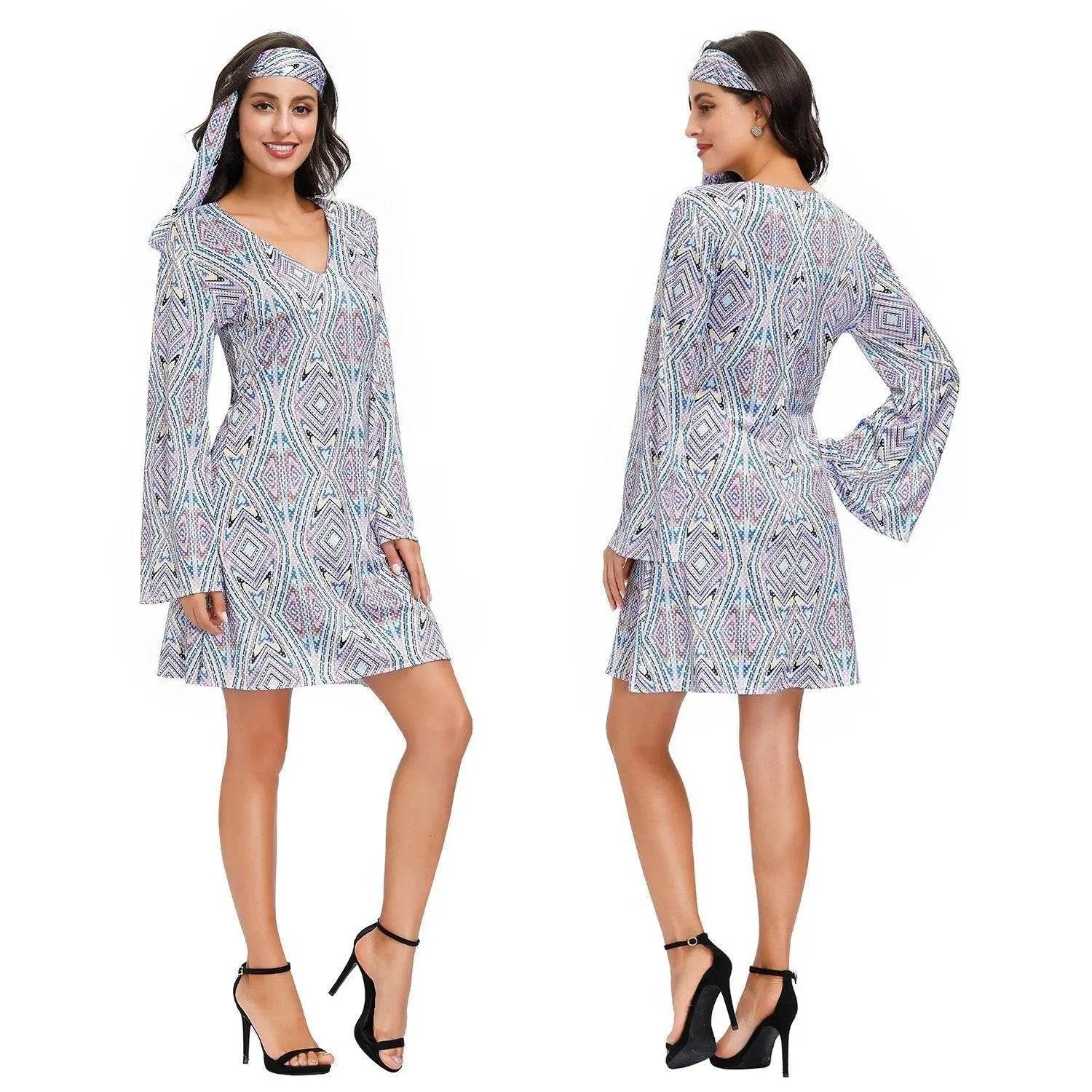 Hip Hop Rock Hippie 70s Costumes Cosplay Halloween Outfit Fancy Dress - zzcosplay