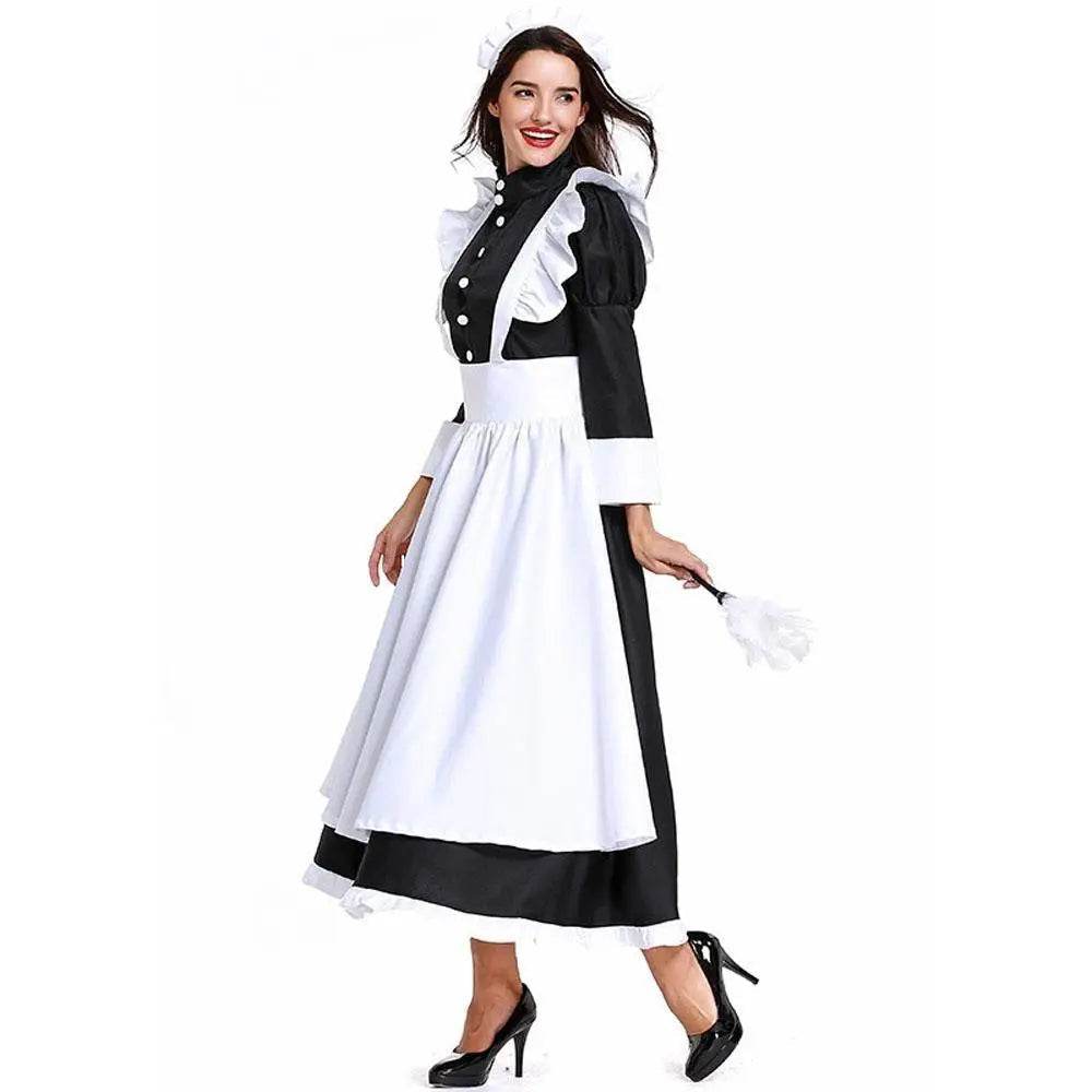 Housekeeper French maid costume German maid costume black and white long skirt unisex - zzcosplay