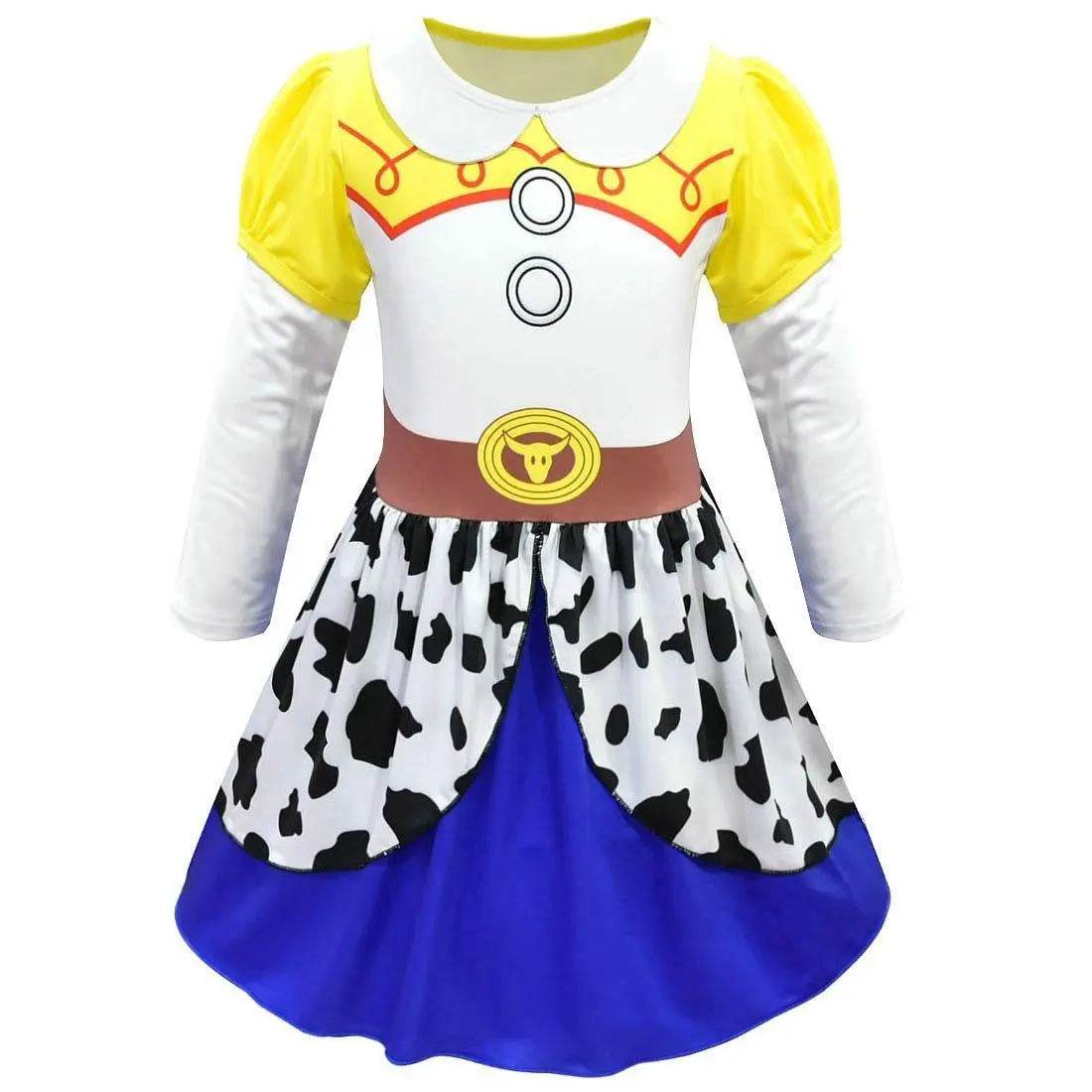 Jessie Toy Story 4 Costume Long Sleeve Dress for Kids Girls - zzcosplay
