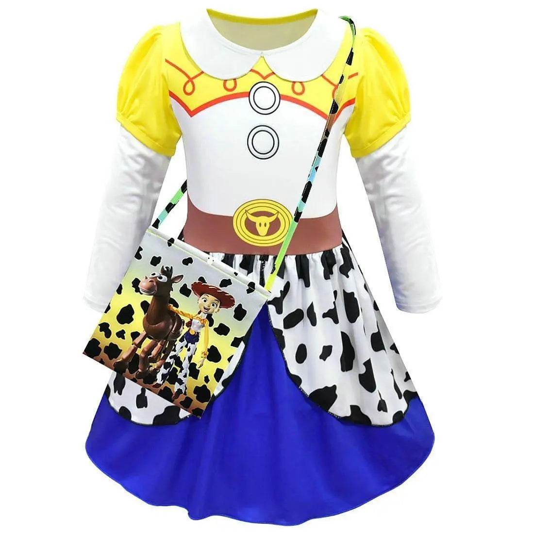 Jessie Toy Story 4 Costume Long Sleeve Dress for Kids Girls - zzcosplay