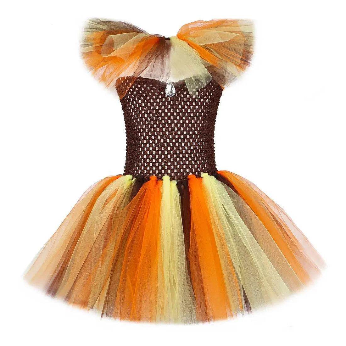 Jungle Safari Tutu Dress Costumes for Girls Halloween Reindeer Tiger Lion Leopard - zzcosplay