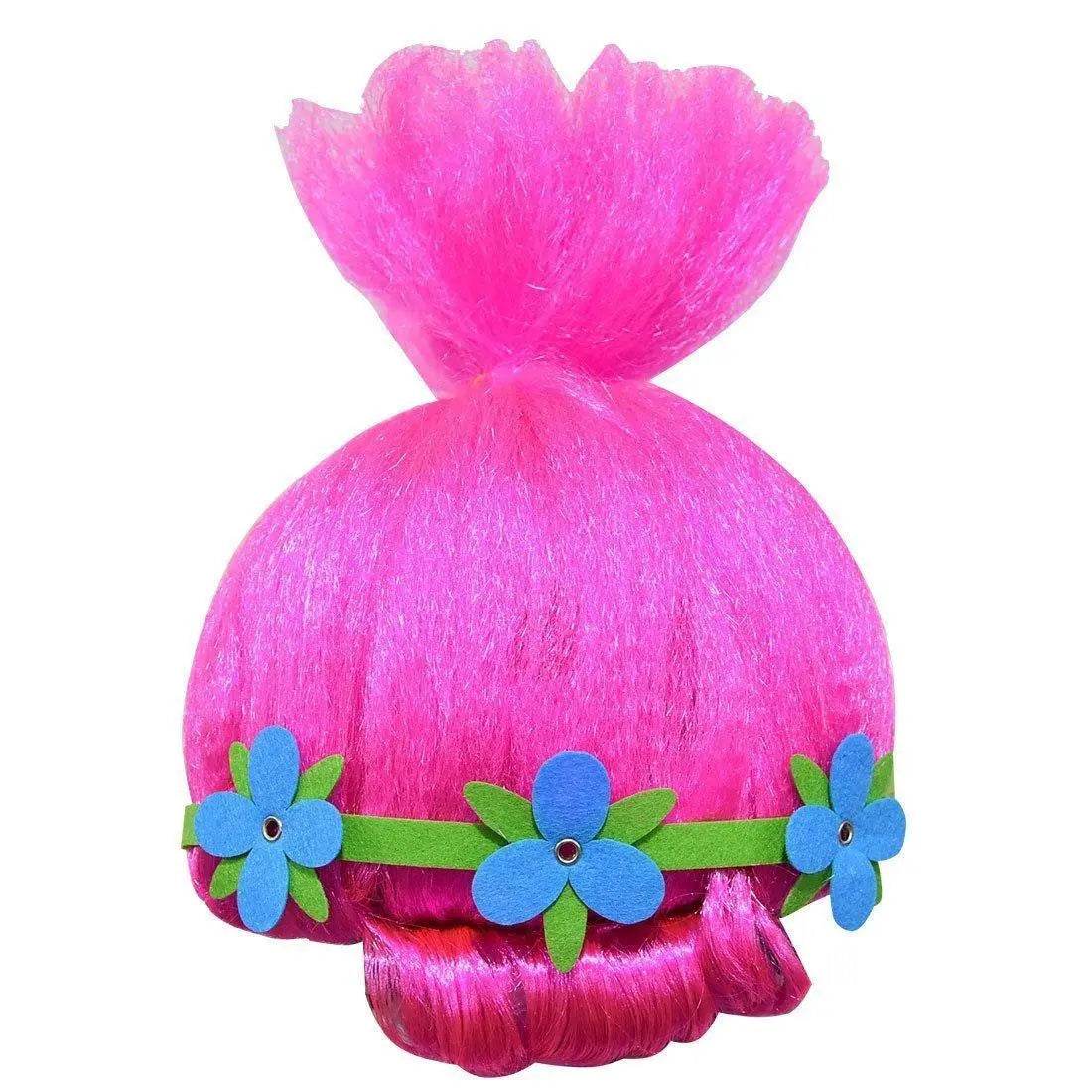 Kids Girl Trolls 2 World Tour Queen Poppy Costume Jumpsuit With Vest Wig - zzcosplay
