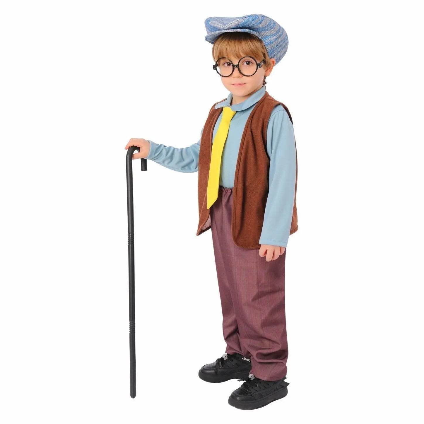 Kids Grandpa Old Man Christmas Costume Festive Role Play Outfit for School Performances - zzcosplay