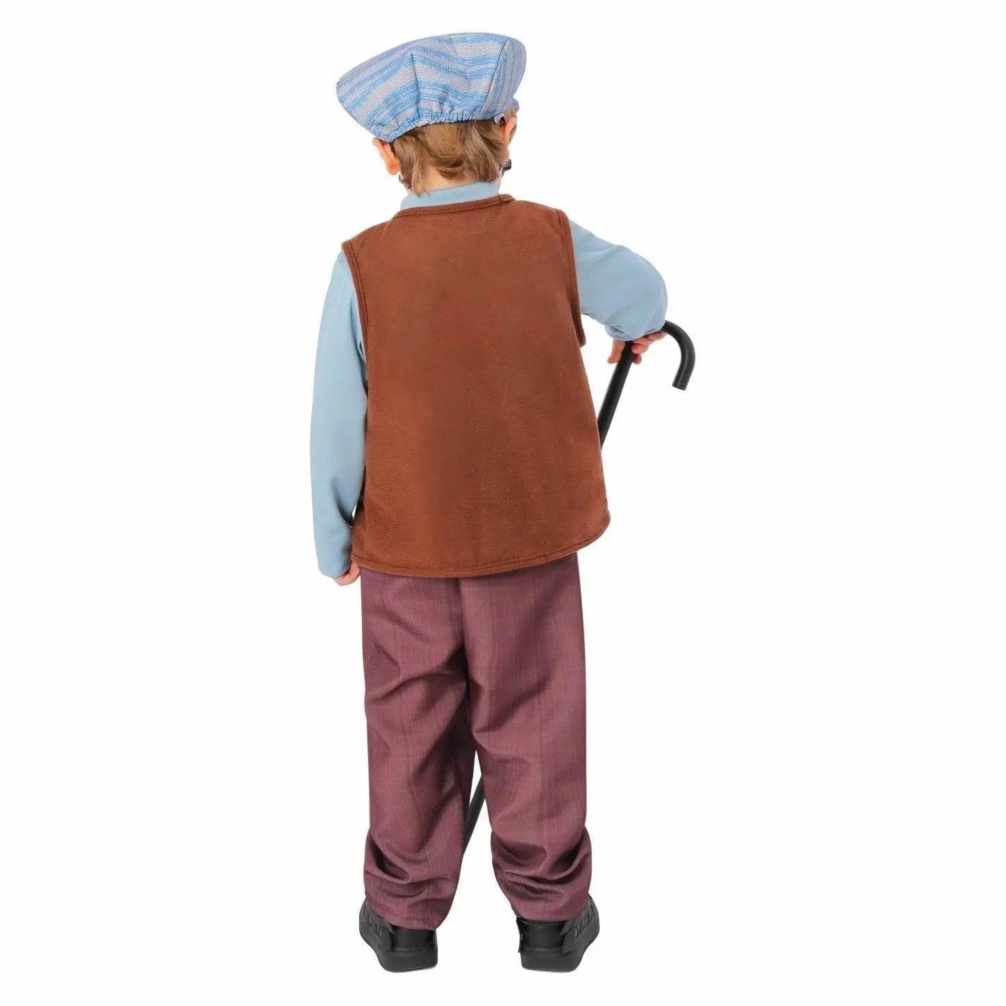 Kids Grandpa Old Man Christmas Costume Festive Role Play Outfit for School Performances - zzcosplay