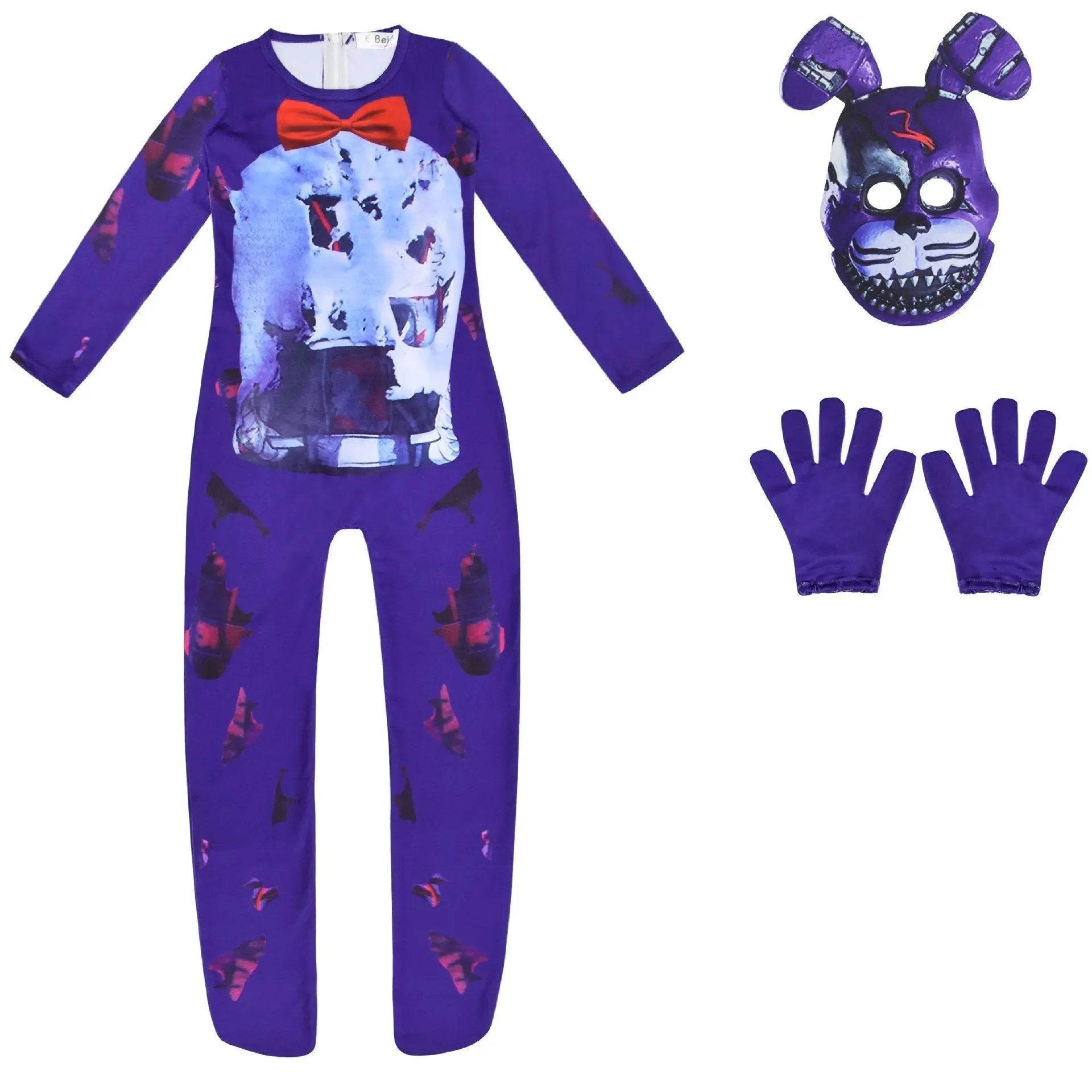Kids Halloween Teddy Bear Cosplay Costume Jumpsuit Zentai Suits - zzcosplay