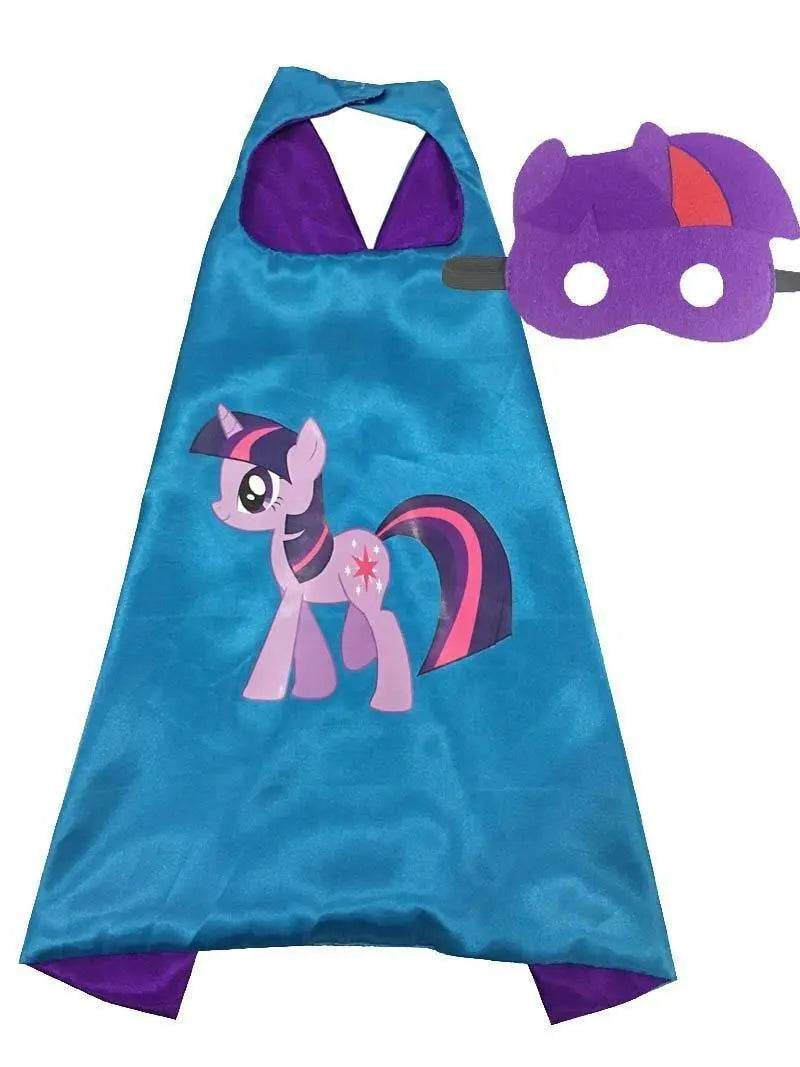 Kids My Little Pony Cape Mask Set Costume Cloak - zzcosplay