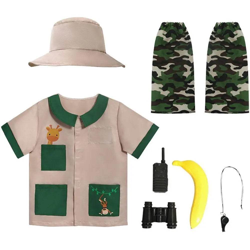 Kids Zookeeper Animal Keeper Adventure Costume Perfect for Children's Day School Parties and Stage Performances - zzcosplay