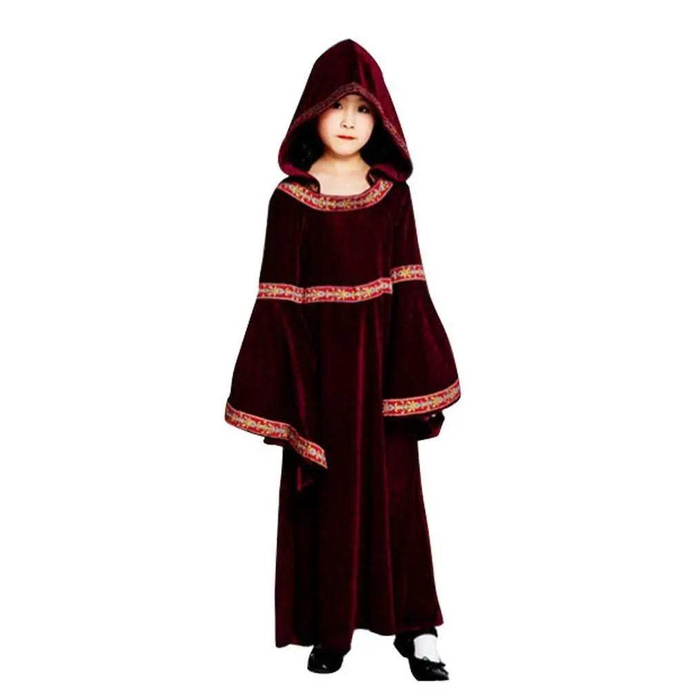 Medieval Halloween costume Victorian dress Renaissance burgundy dress - zzcosplay