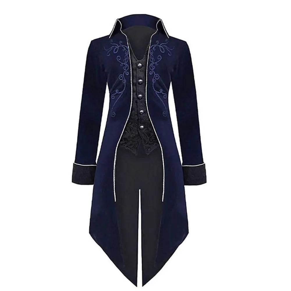 Medieval Steampunk Tailcoat Halloween Costumes Vampire Gothic Jackets Vintage Coat For Men - zzcosplay