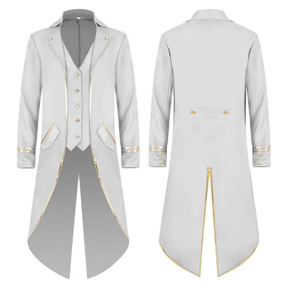 Medieval Steampunk Tailcoat Halloween Costumes Vampire Gothic Jackets Vintage Coat for Men - zzcosplay