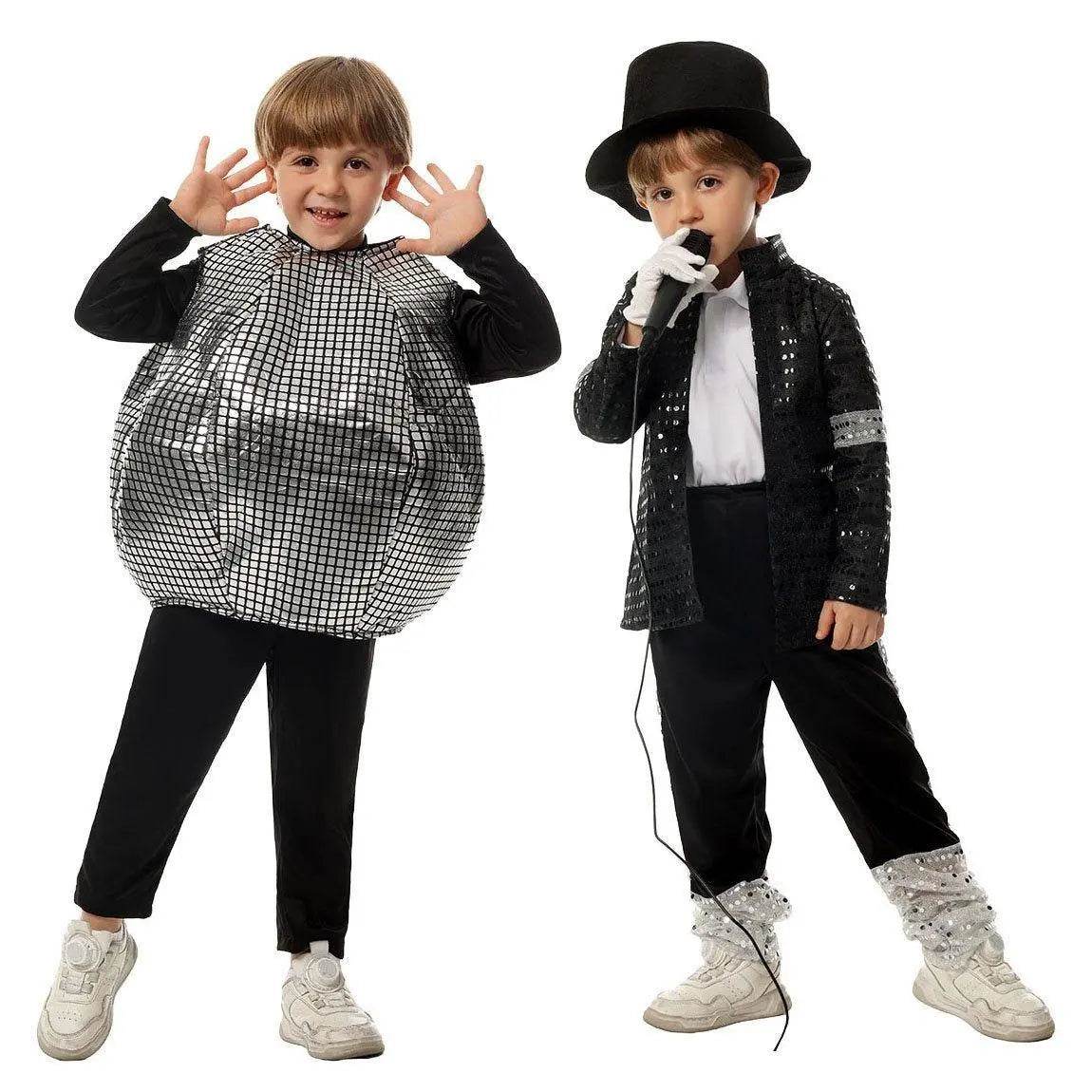 Michael Jackson Kids Performance Costume Tap Dance MJ Imitation Outfit - zzcosplay