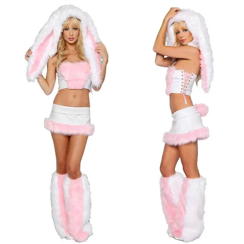 Pink Cute Floppy Bunny Rabbit Corset Easter Costume Halloween Cosplay - zzcosplay
