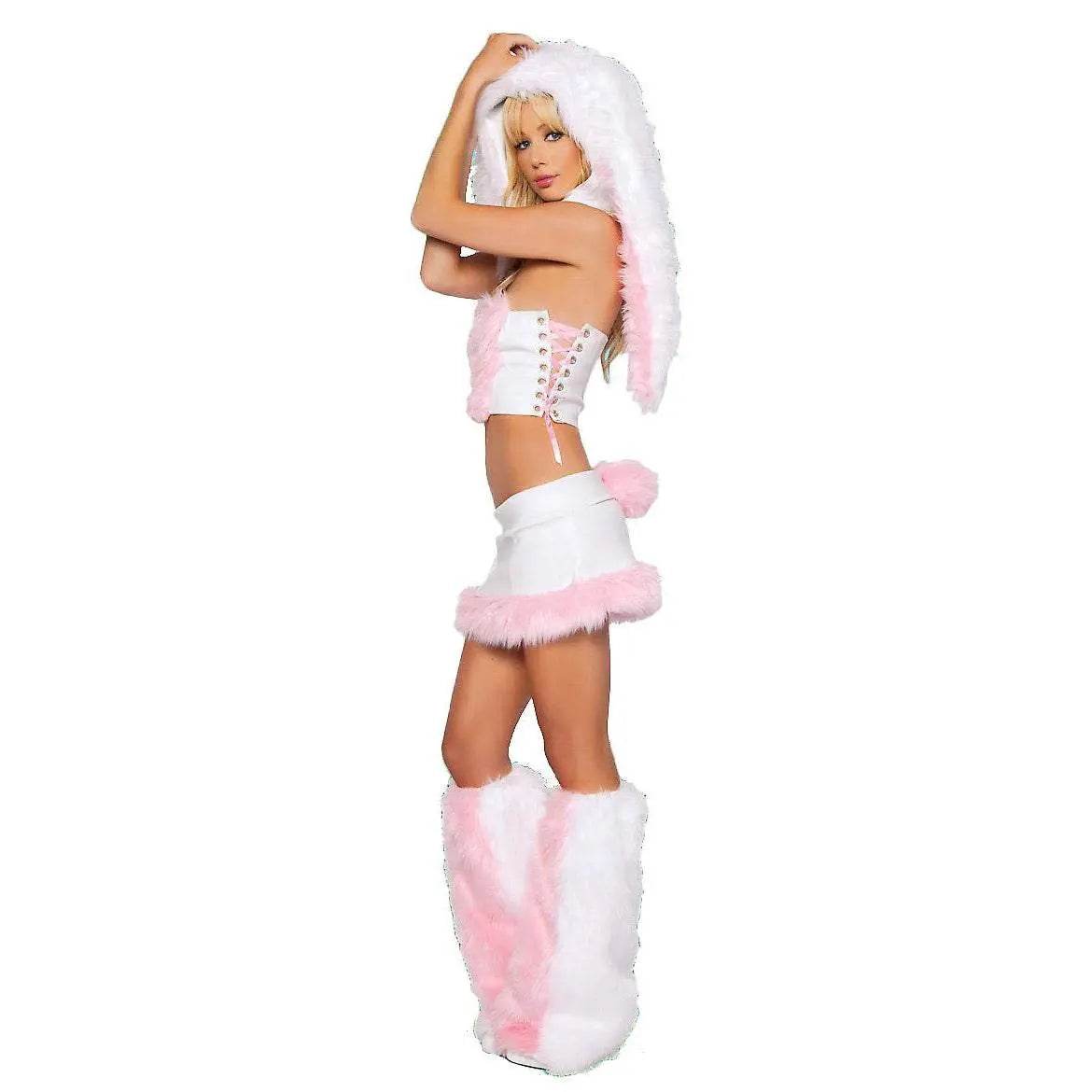 Pink Cute Floppy Bunny Rabbit Corset Easter Costume Halloween Cosplay - zzcosplay